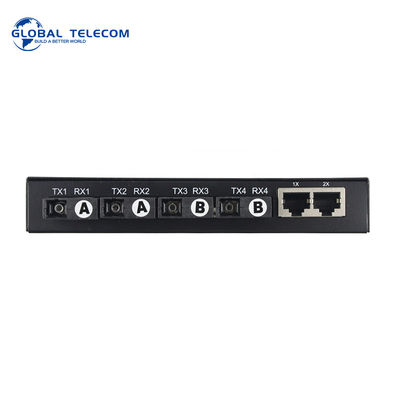 conversor dos meios da fibra 4port, transceptor ótico 10/100/1000M dos ethernet 2RJ45